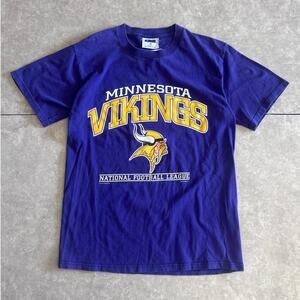 90s Vintage Minnesota Vikings Purple T Shirt Size M